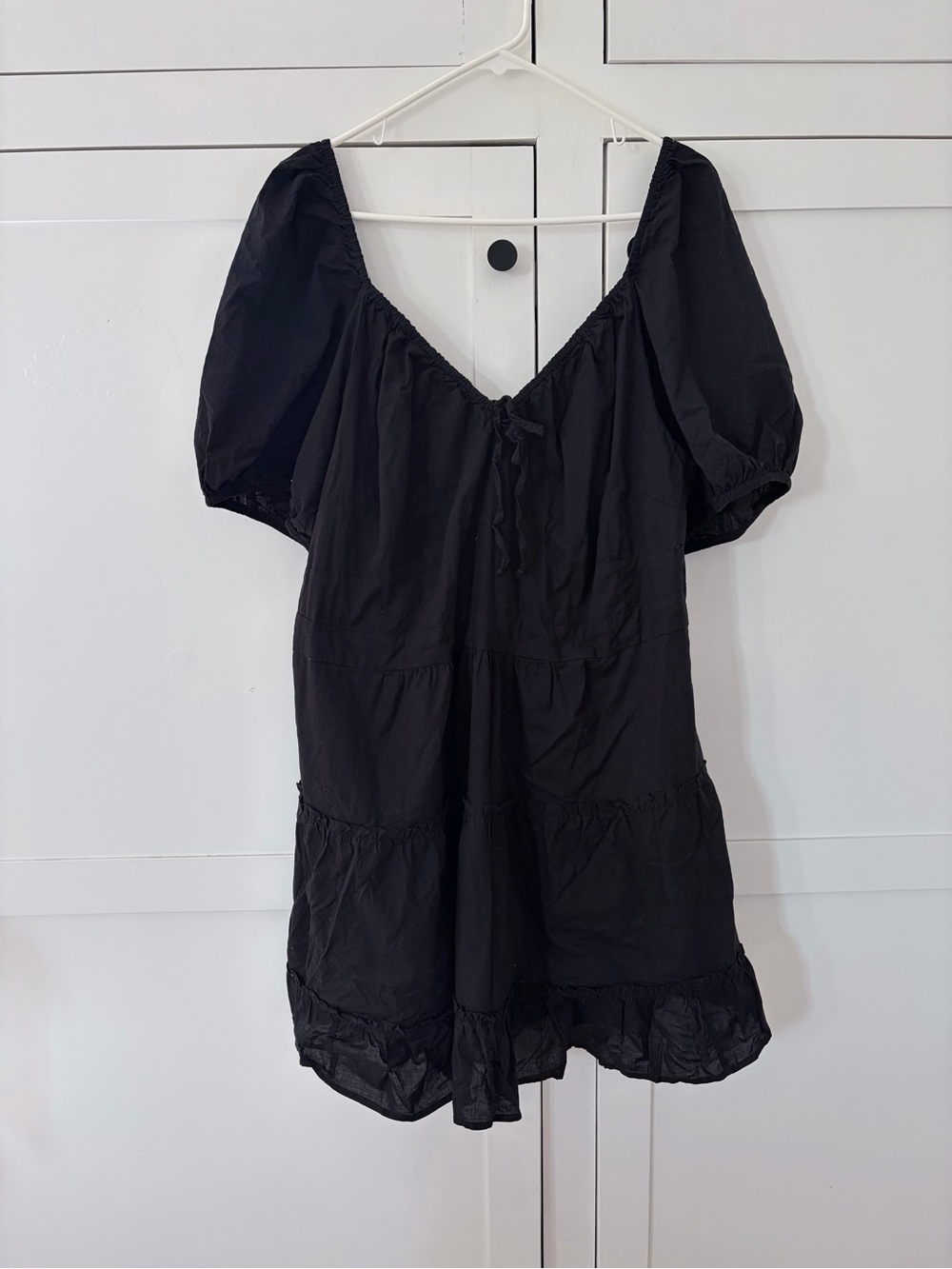 And Now This Black Puff Tiered Mini Dress Size 3X